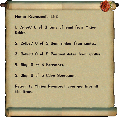 Marion Ravenwood's List Gump